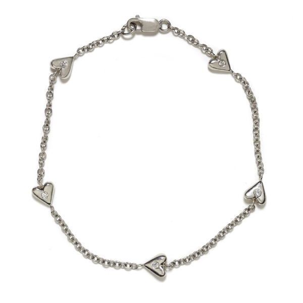 platinum puff heart bracelet