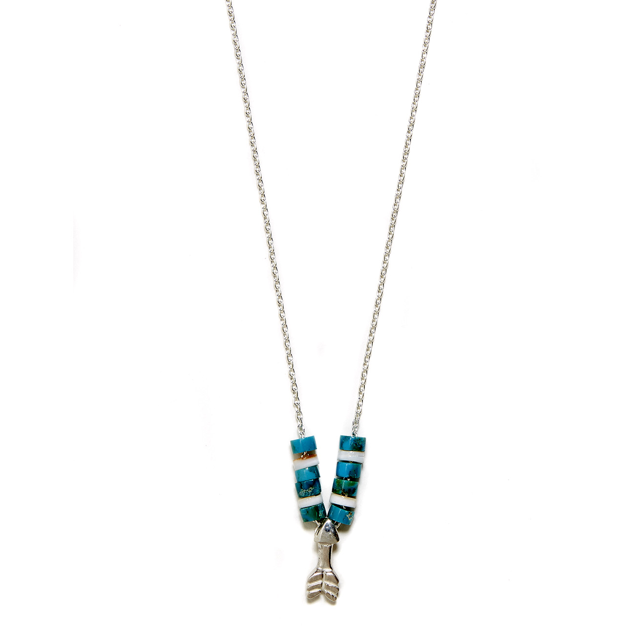 Elisa Solomon - Sterling Silver Arrow Necklace With Beads