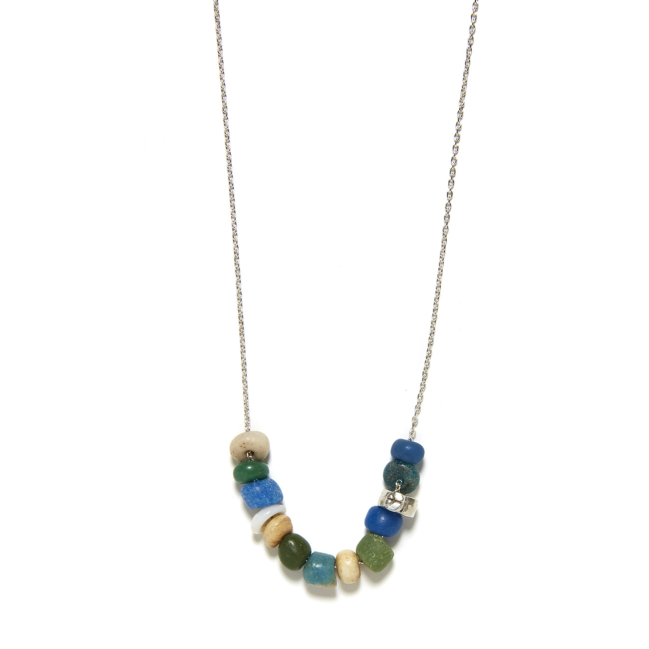 Elisa Solomon - Sterling Silver Peace Bead Necklace With Beads