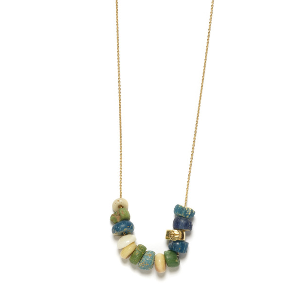 Elisa Solomon - Yellow Gold Peace Bead Necklace With Beads