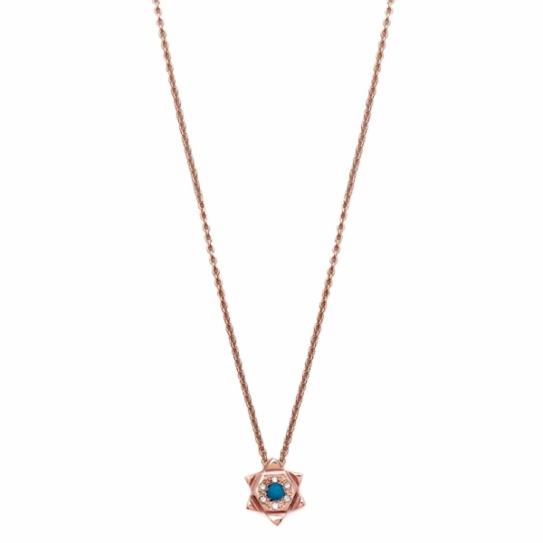 Pink Gold 6 Point Star Necklace
