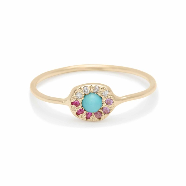 ombre turquoise disk ring