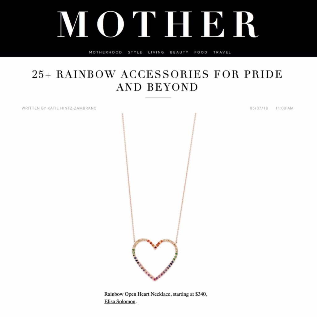 Rainbow Pride Handmade Heart Necklace in MOTHER Mag