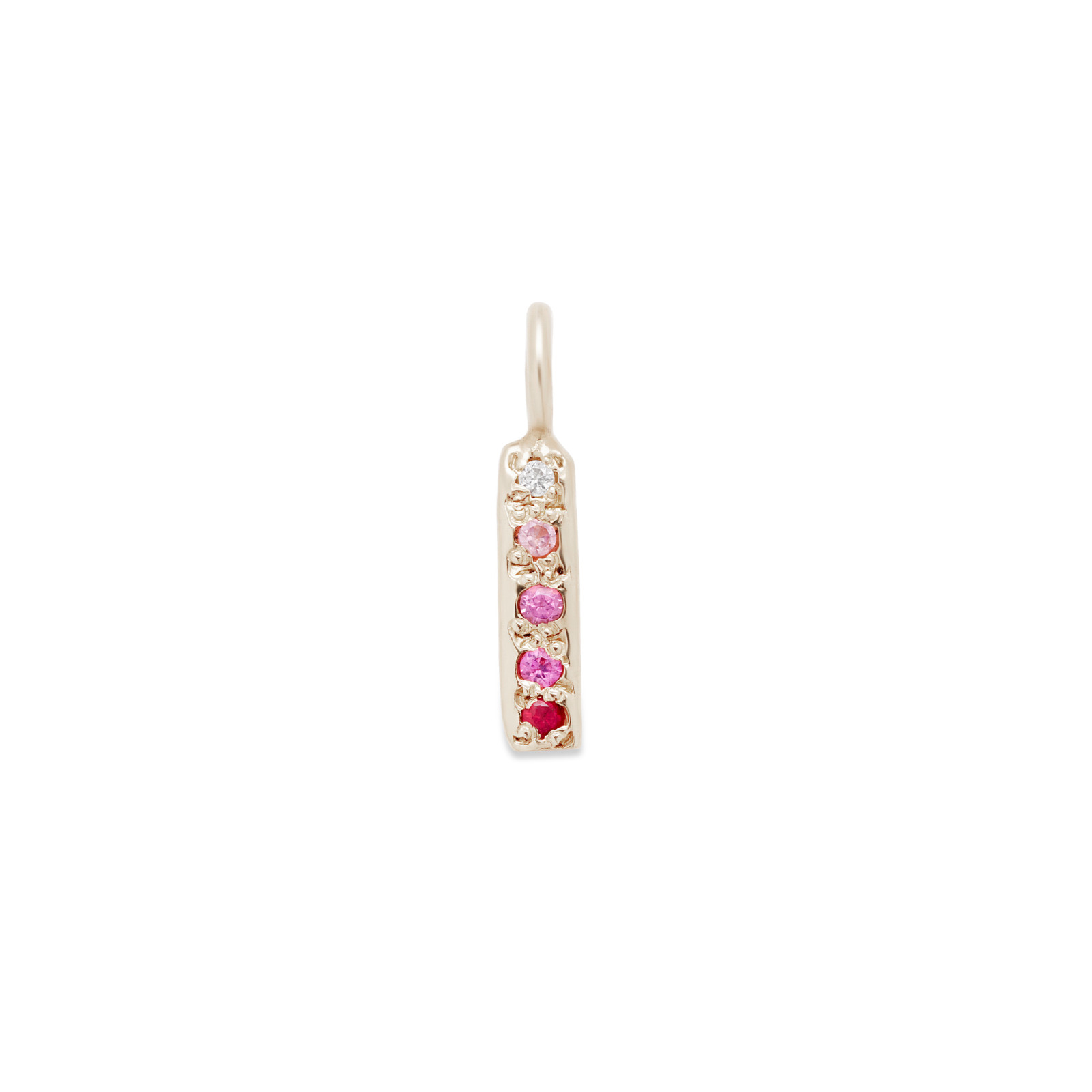 skinny bar charm necklace - customizable diamonds & gems - 14k white gold