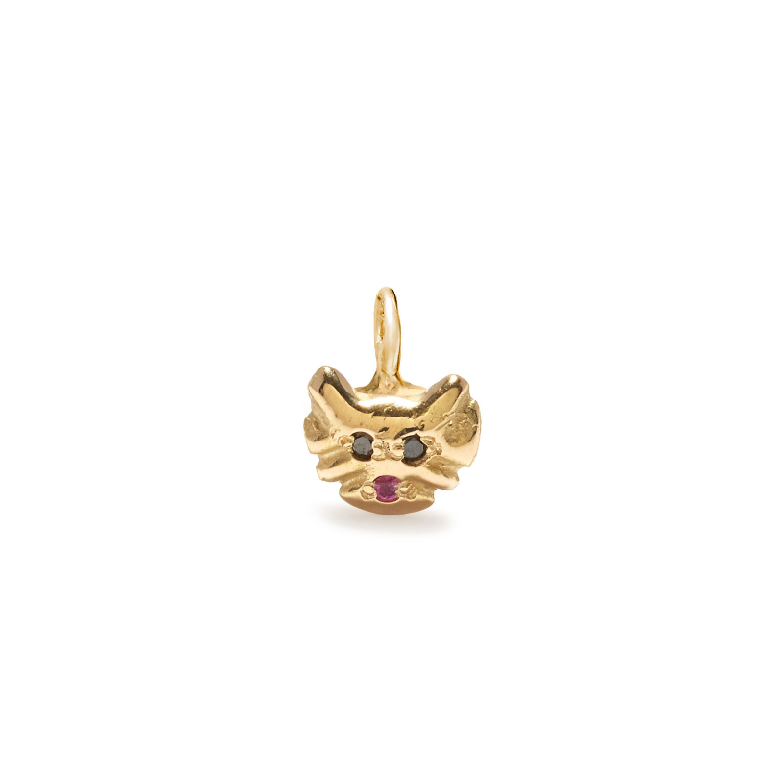 kitty cat charm jewelry - yellow gold