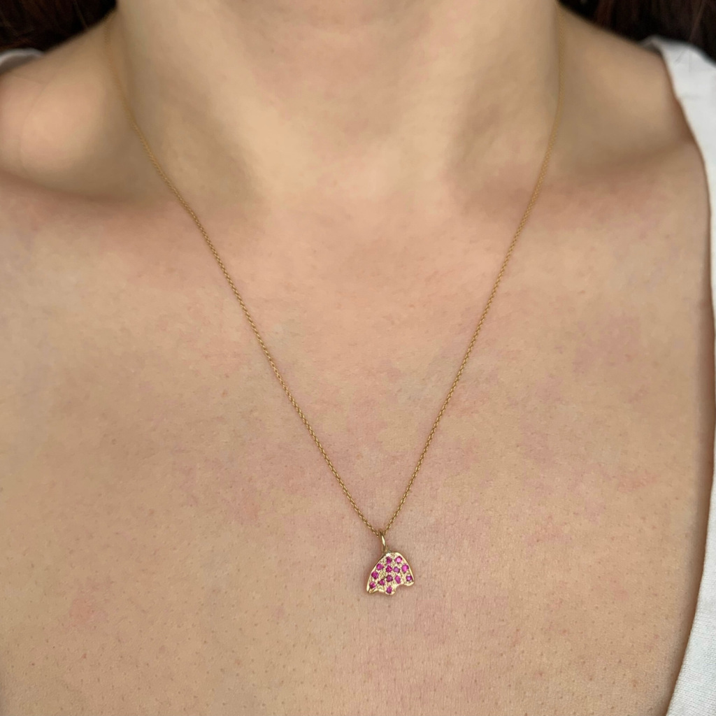 diamond bear charm necklace
