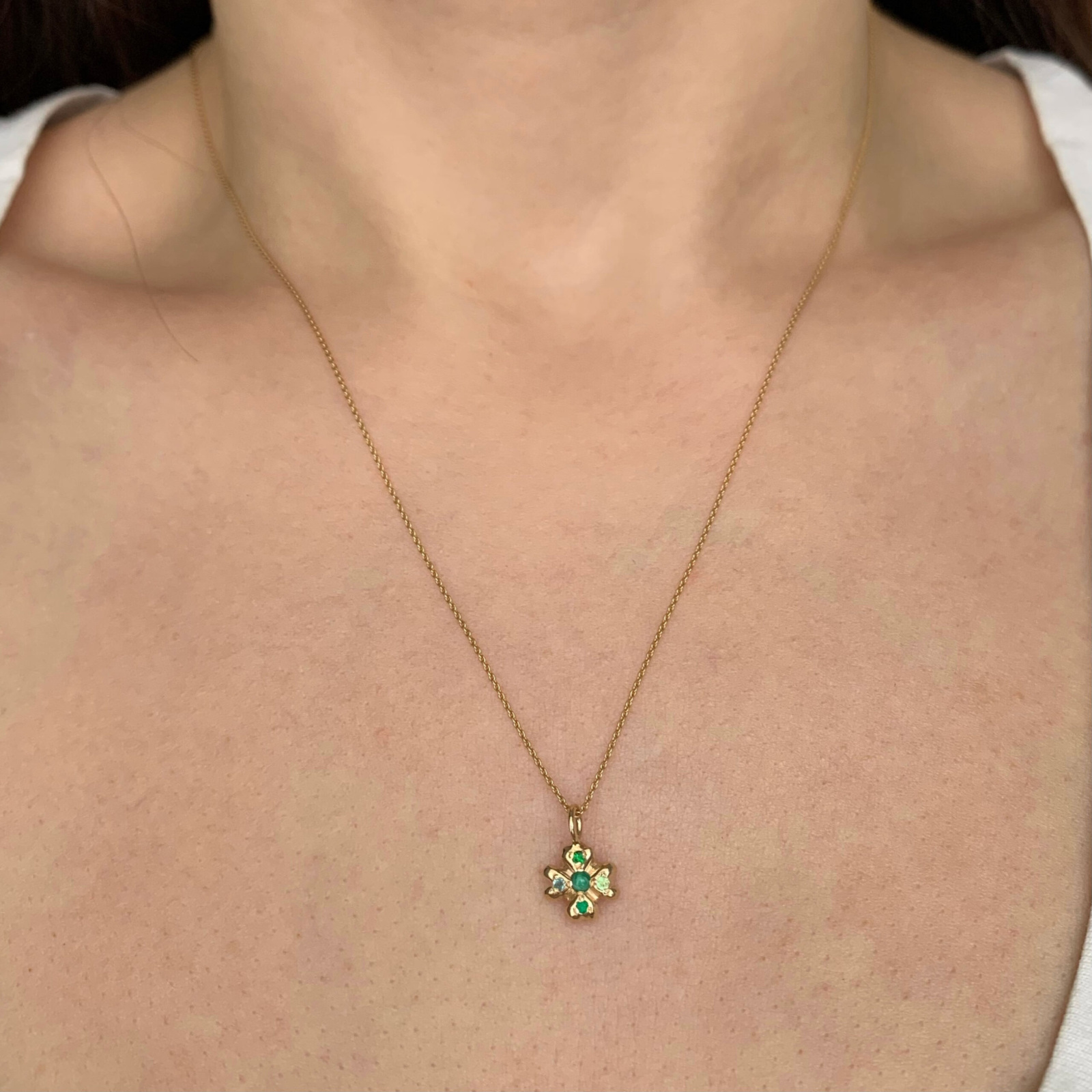 lucky clover charm necklace