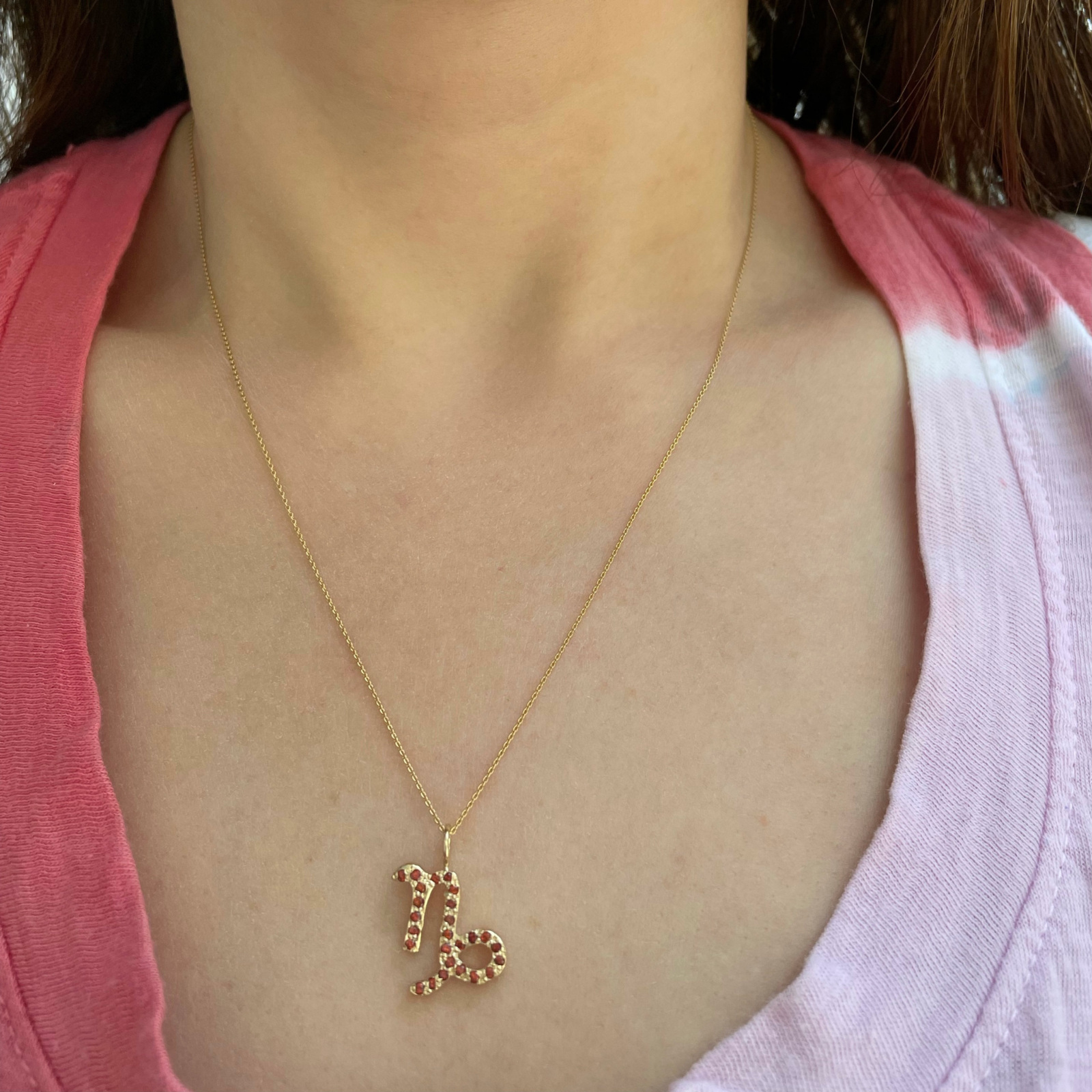 Capricorn zodiac sign charm pendant necklace