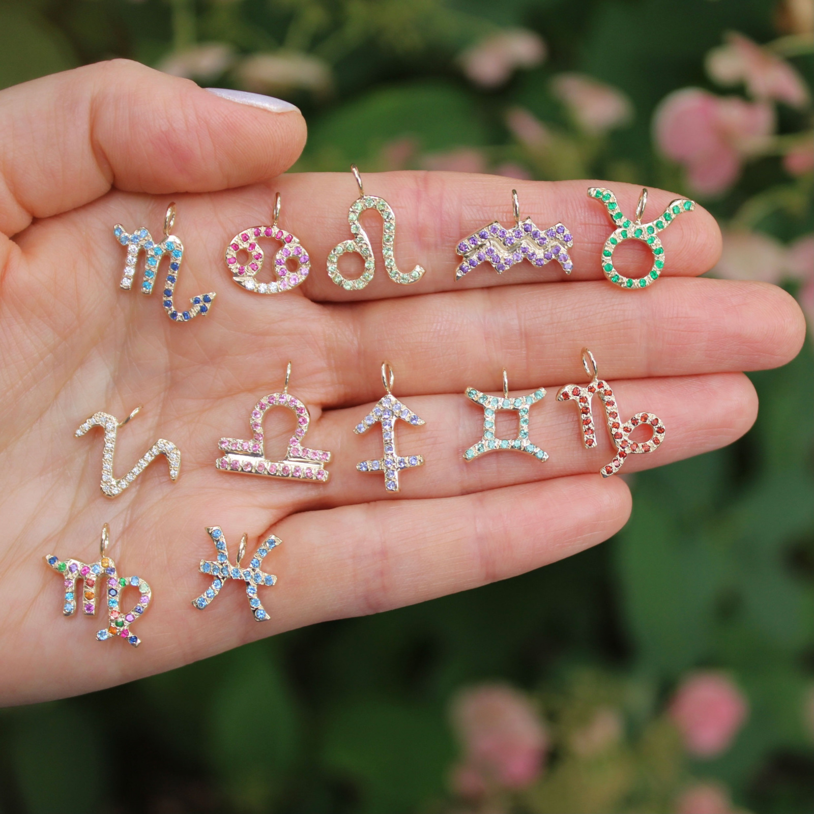 zodiac charms pendants astrology jewelry